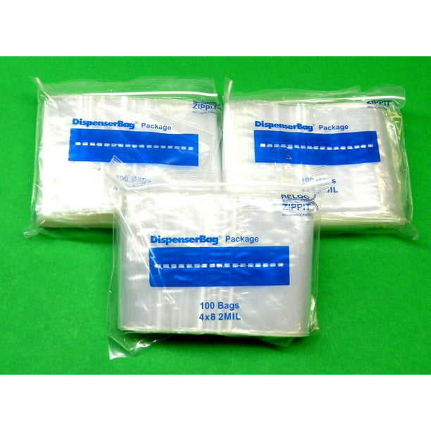 300 4x8 Reclosable Resealable Clear Zip Lock Poly Plastic Bags 2Mil 4" x 8" in